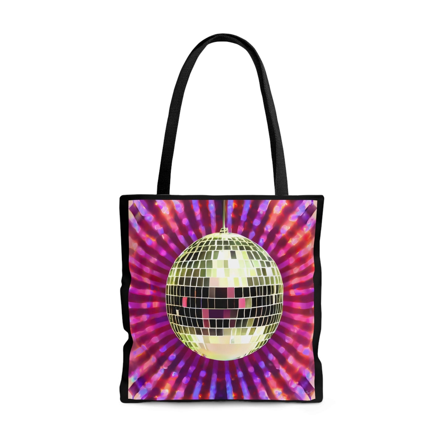 gold disco ball bag, canvas bag, tote bag, gifts for women, canvas shopper, oversized bag, reusable bag, shopping bag, tote bag for women - LOLA VEGAS ART