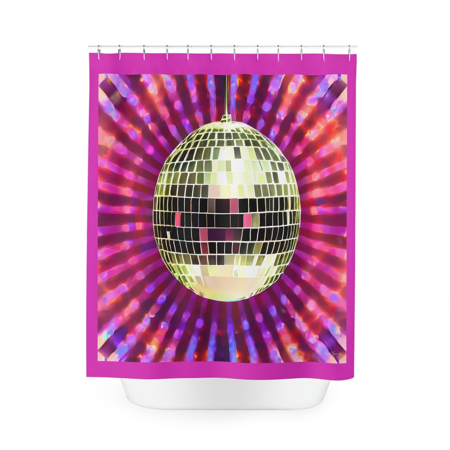 gold disco ball shower curtain, shower curtain, home accessories, bathroom dcor, bathroom, home dcor, housewarming gift, shower room dec - LOLA VEGAS ART
