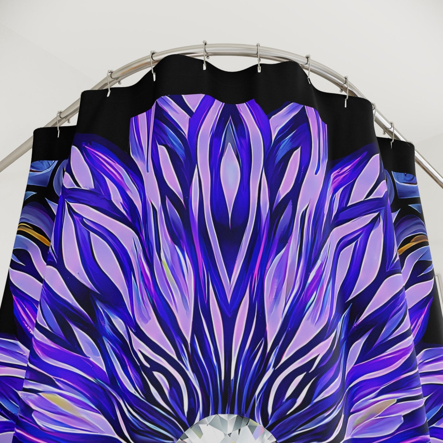 purple abstract sunburst shower curtain, home accessories, bathroom dcor, bathroom, home dcor, housewarming gift, shower room decor - LOLA VEGAS ART