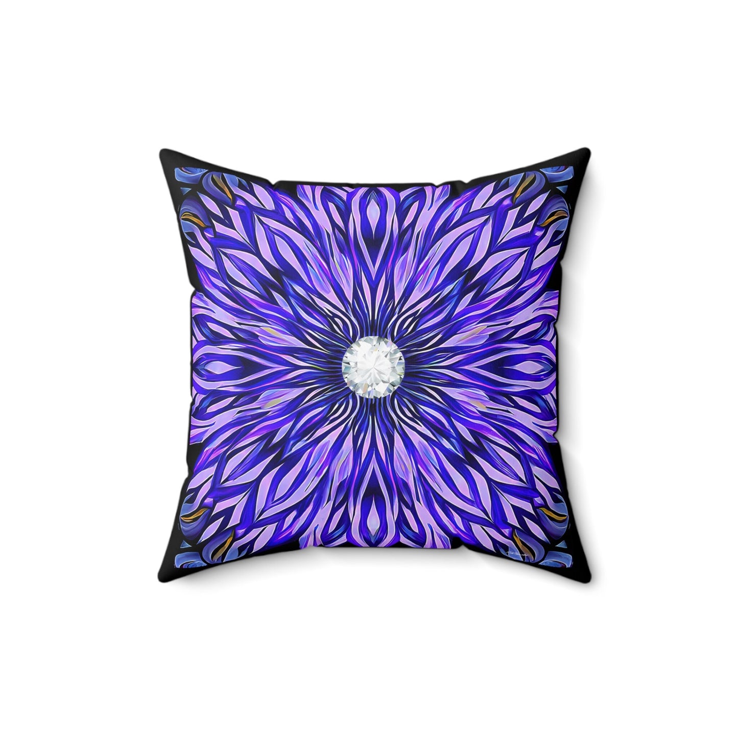 purple abstract sunburst square pillow, decorative pillow, living room pillow, bedroom pillow, throw pillow, pillows,  accent pillow - LOLA VEGAS ART