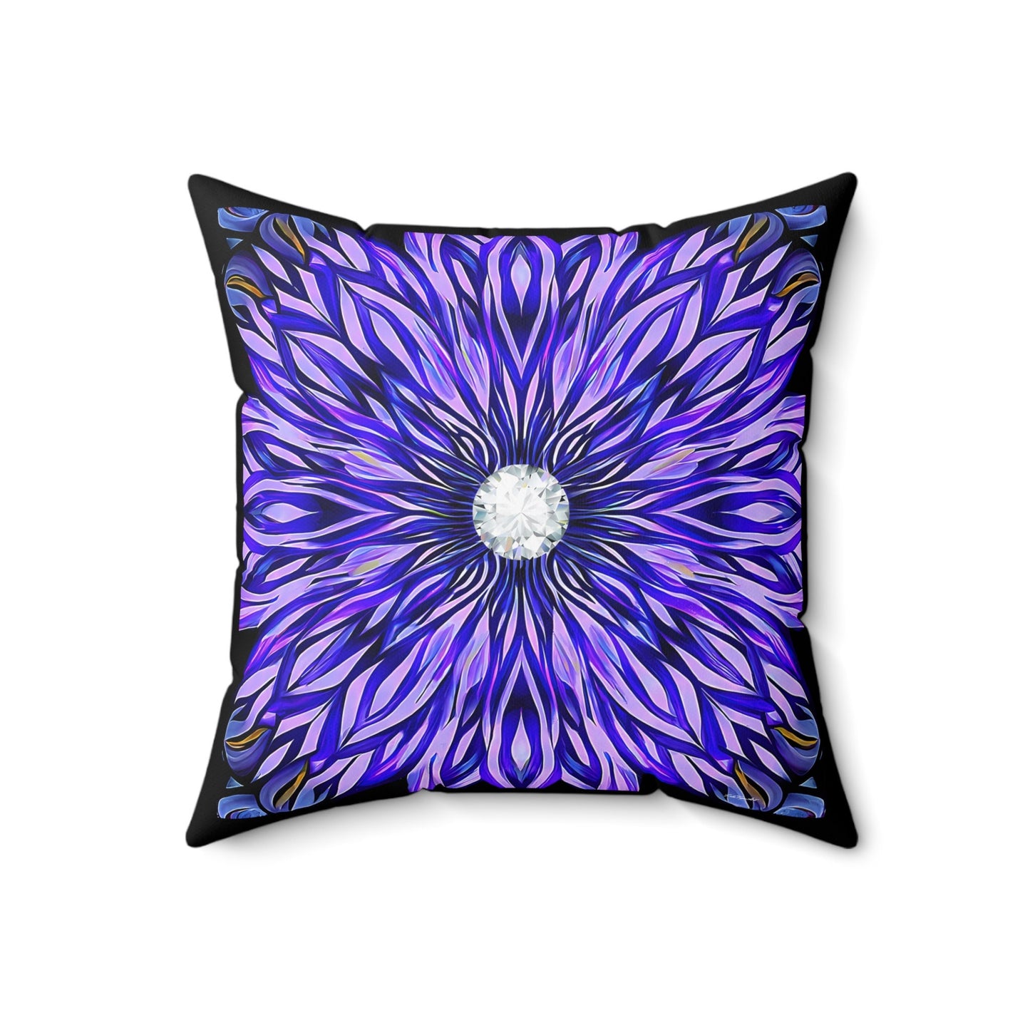purple abstract sunburst square pillow, decorative pillow, living room pillow, bedroom pillow, throw pillow, pillows,  accent pillow - LOLA VEGAS ART