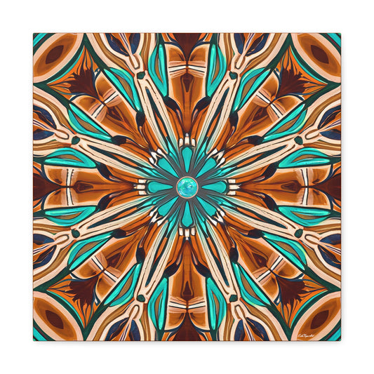 tan and turquoise southwestern  canvas wall art, wall art dcor, room wall dcor, unique art, abstract art, southwest decor - LOLA VEGAS ART