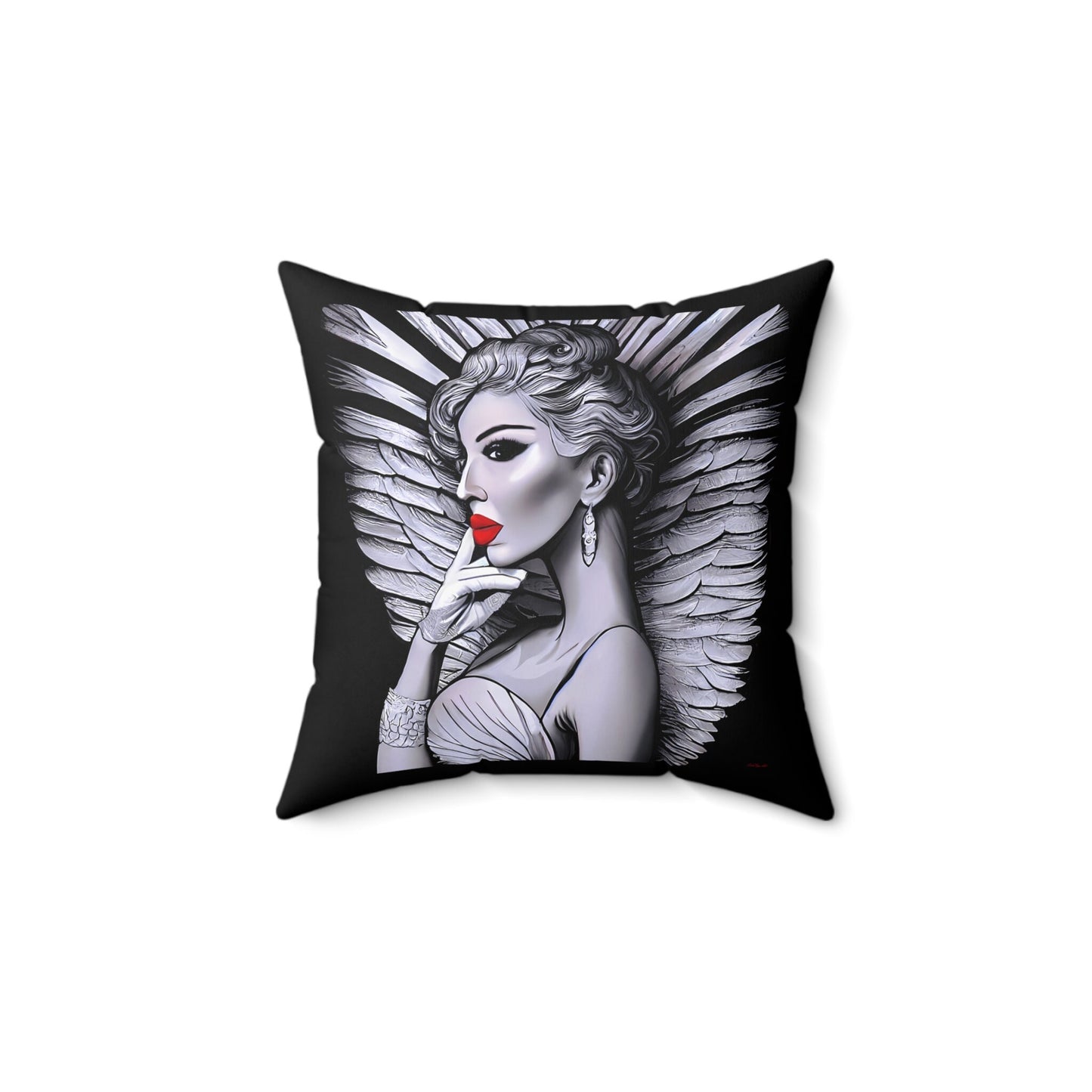 art deco angel square pillow, decorative pillow, living room pillow, bedroom pillow, throw pillow, pillows,decorative pillows, accent pillow - LOLA VEGAS ART