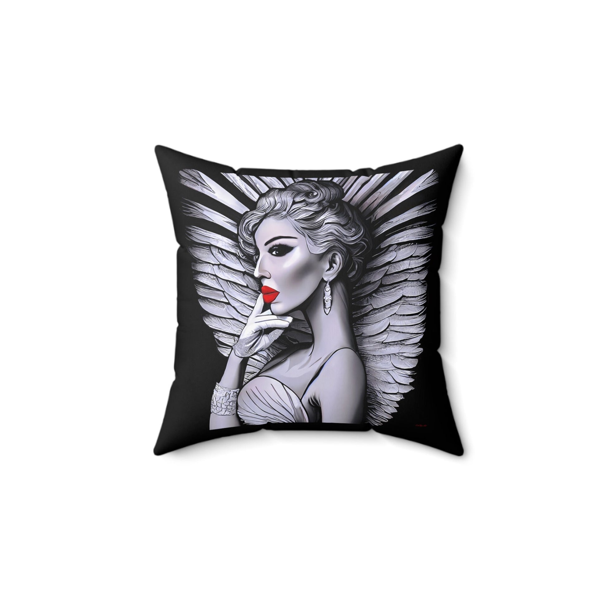 art deco angel square pillow, decorative pillow, living room pillow, bedroom pillow, throw pillow, pillows,decorative pillows, accent pillow - LOLA VEGAS ART