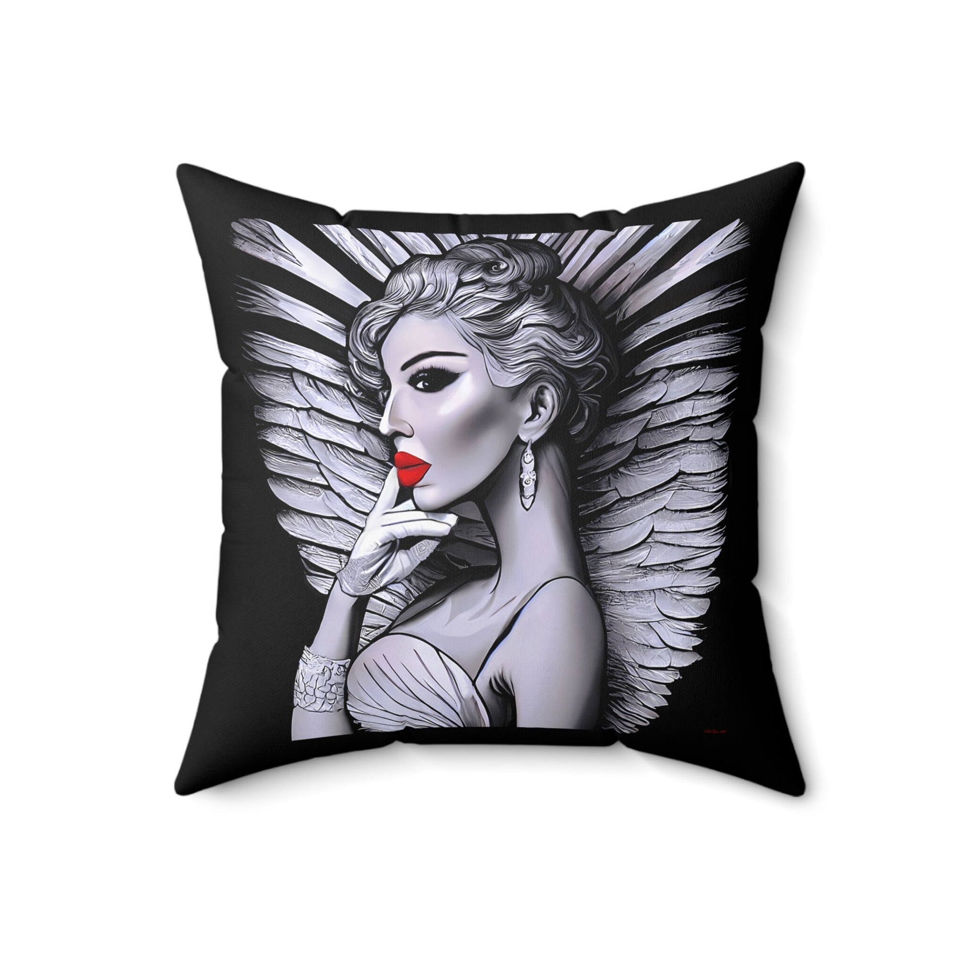 art deco angel square pillow, decorative pillow, living room pillow, bedroom pillow, throw pillow, pillows,decorative pillows, accent pillow - LOLA VEGAS ART