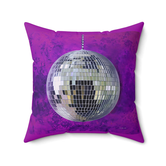silver disco ball pillow, decorative pillow, living room pillow, bedroom pillow, throw pillow, pillows, decorative pillows, accent pillow - LOLA VEGAS ART