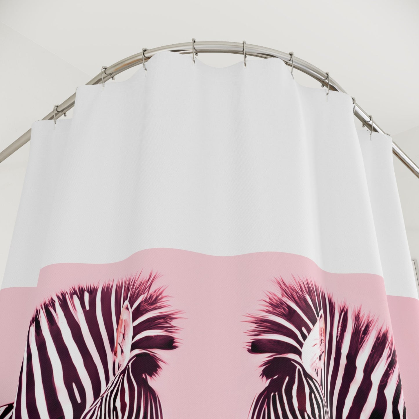 pink zebra shower curtain, animal shower curtain, , home accessories, bathroom dcor, bathroom, home dcor, shower room decor, kids bathro - LOLA VEGAS ART