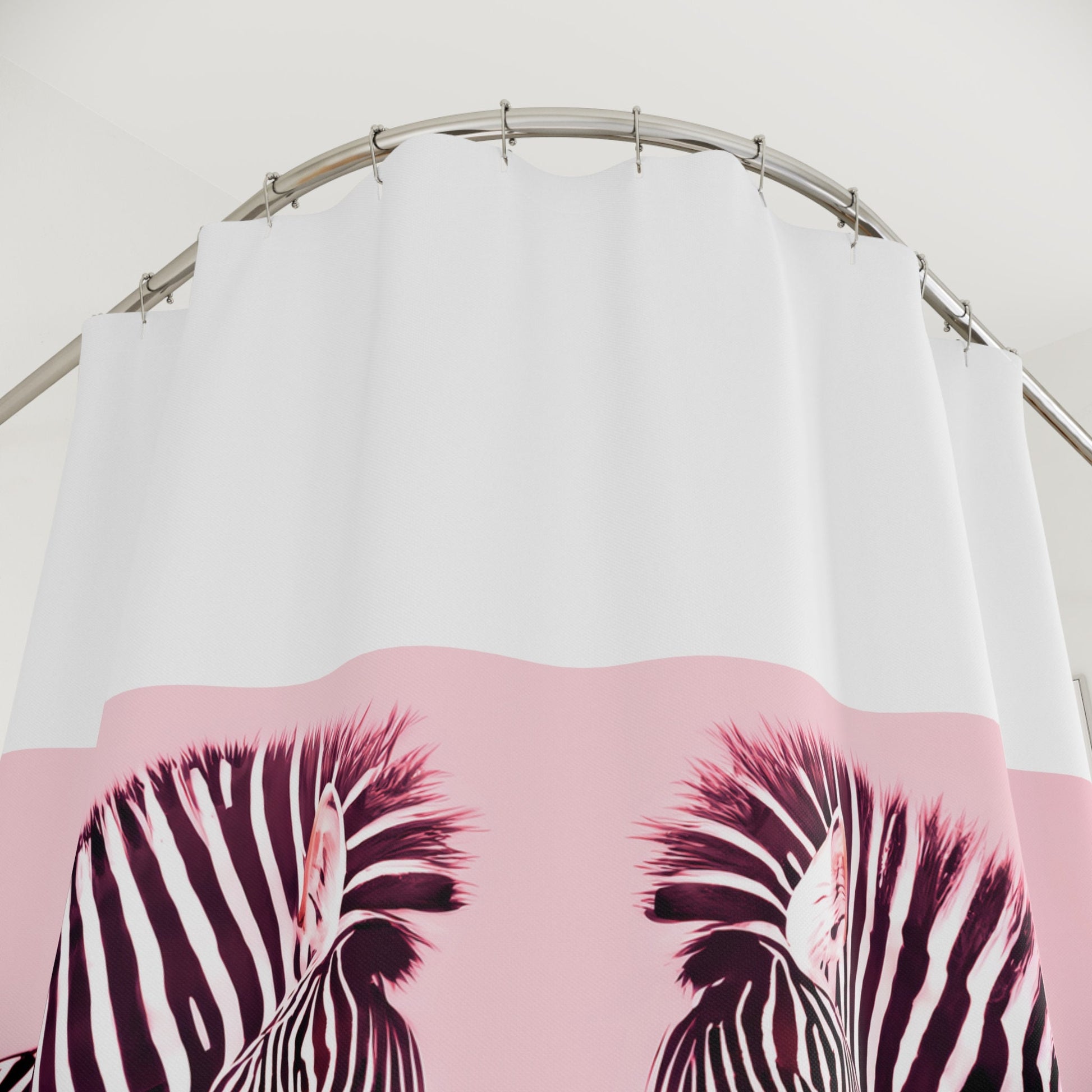 pink zebra shower curtain, animal shower curtain, , home accessories, bathroom dcor, bathroom, home dcor, shower room decor, kids bathro - LOLA VEGAS ART