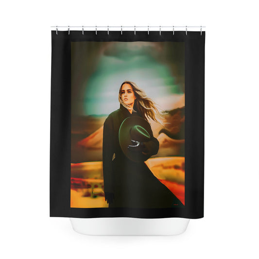 woman in the desert show curtain, home accessories, bathroom dcor, bathroom, home dcor, housewarming gift, shower room decor,southwestern - LOLA VEGAS ART