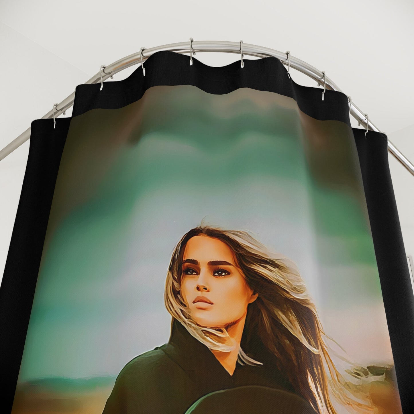 woman in the desert show curtain, home accessories, bathroom dcor, bathroom, home dcor, housewarming gift, shower room decor,southwestern - LOLA VEGAS ART