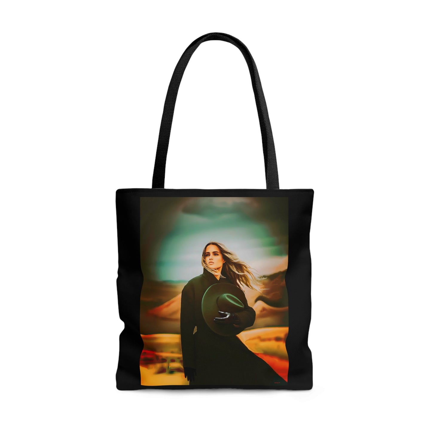 woman in the desert tote bag, - LOLA VEGAS ART