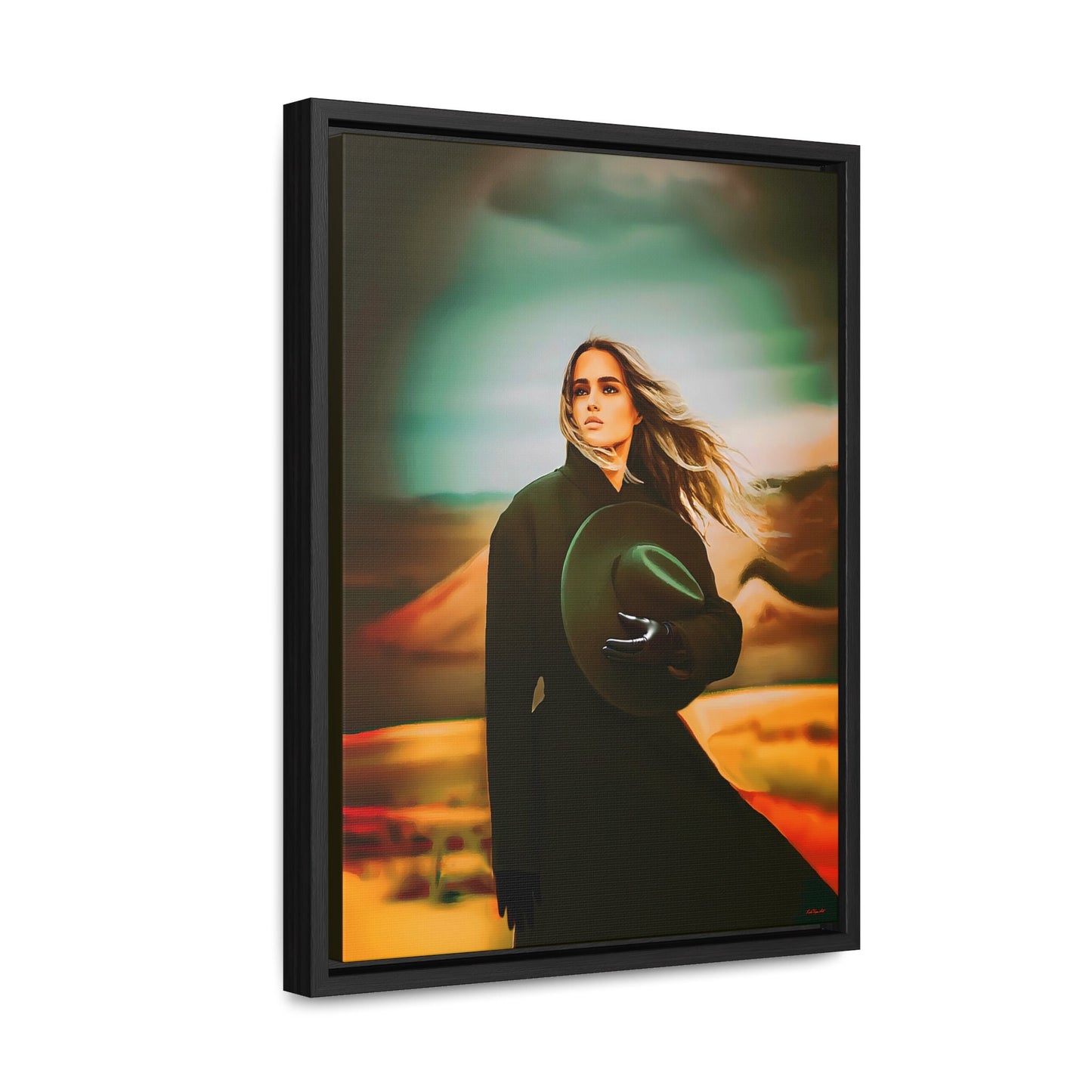 woman in the desert framed canvas wall art, wall art framed, wall art canvas with frame, wall art living room framed, southwestern wall art - LOLA VEGAS ART