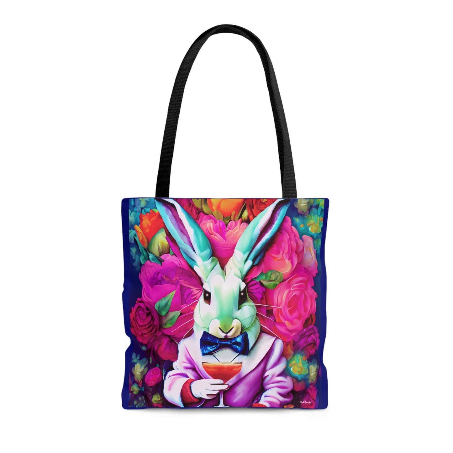 down the rabbit hole canvas tote bag, gifts for women, canvas shopper, oversized canvas bag, reusable bag, shopping bag, tote bag for women - LOLA VEGAS ART