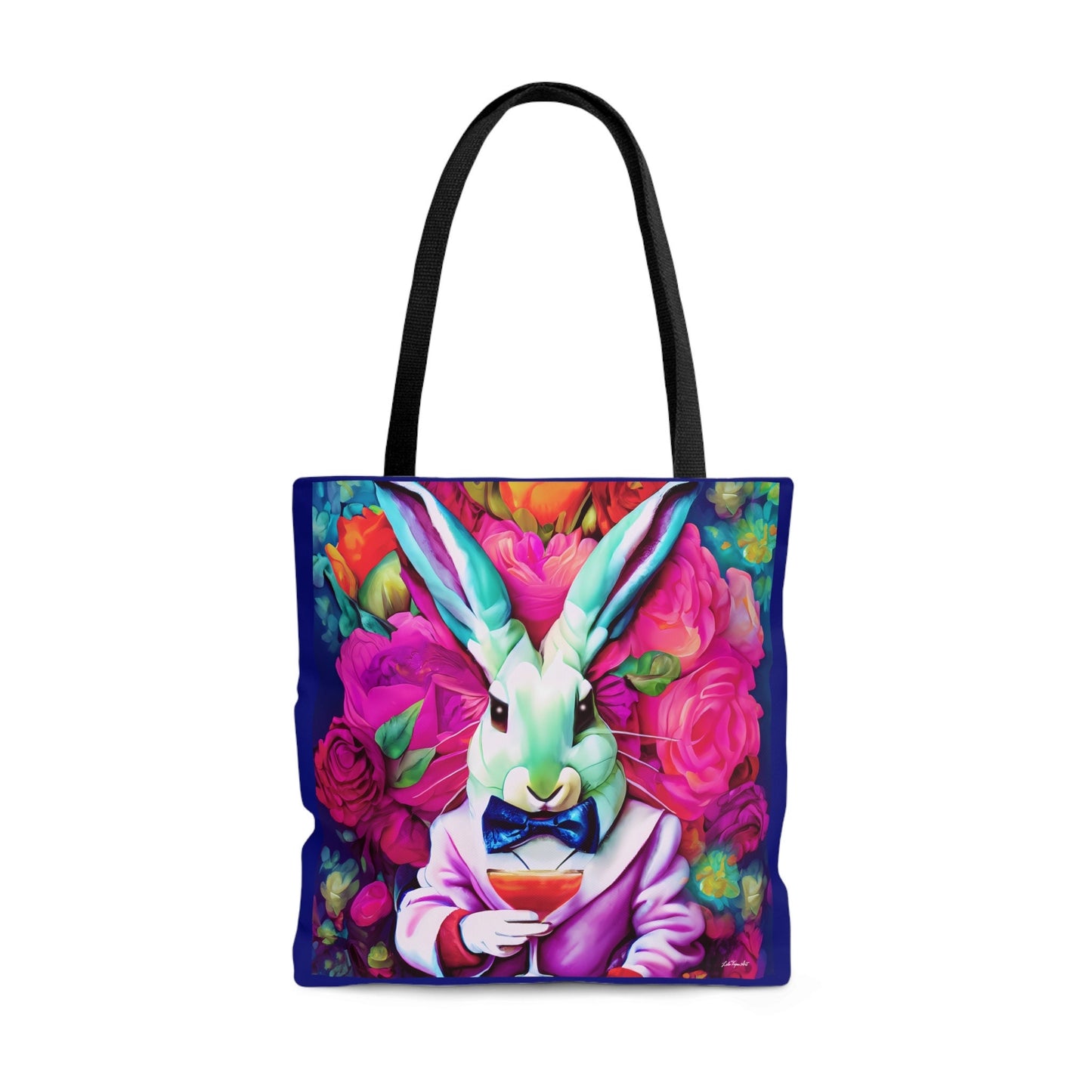 down the rabbit hole canvas tote bag, gifts for women, canvas shopper, oversized canvas bag, reusable bag, shopping bag, tote bag for women - LOLA VEGAS ART