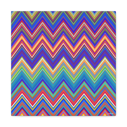 multicolor chevron pattern canvas wall art, wall art dcor, room wall dcor, unique art, contemporary wall art, wall art dcor, modern boho - LOLA VEGAS ART