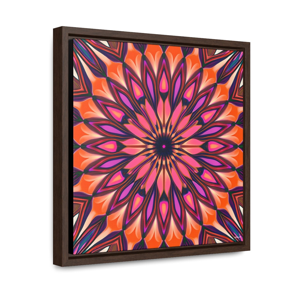 orange abstract sunburst framed canvas wall art, wall art in frame, wall art with frame, wall art framed, wall art living room framed, - LOLA VEGAS ART