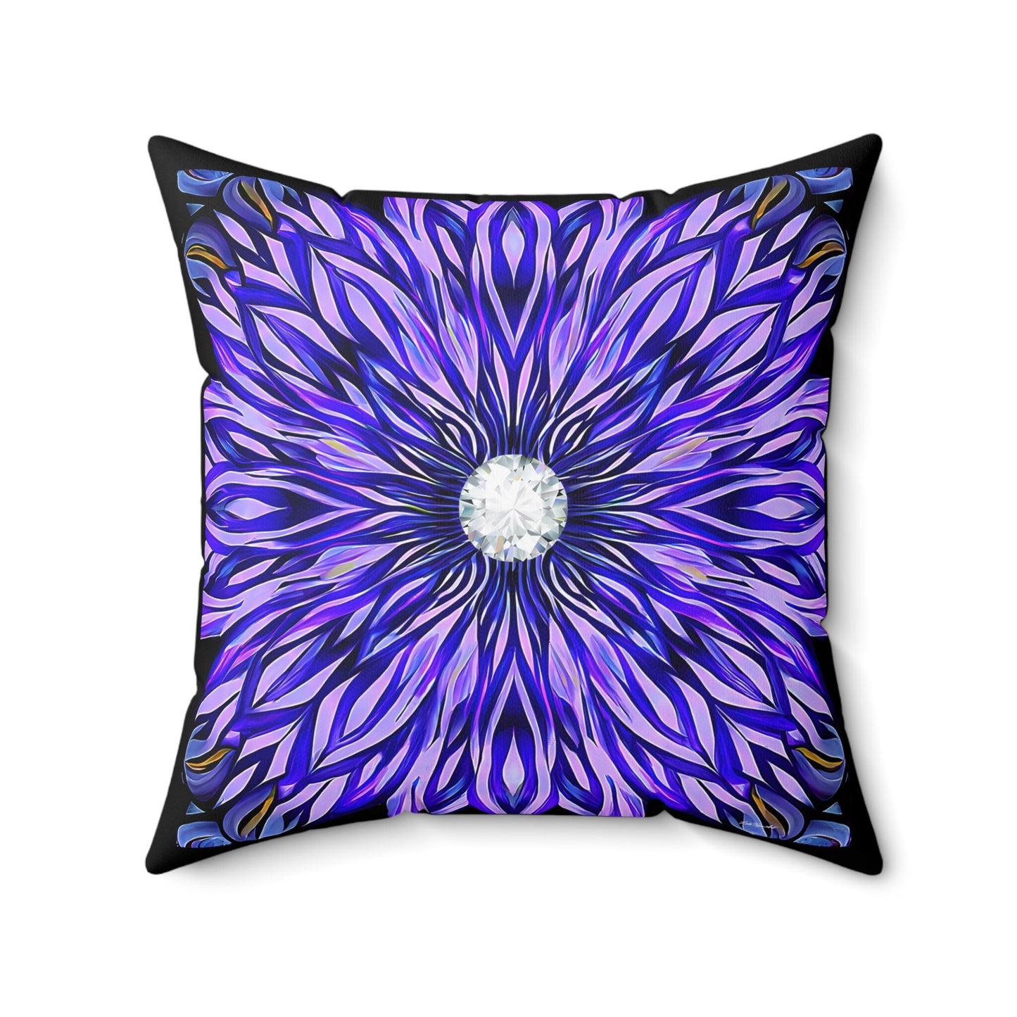 purple abstract sunburst square pillow, decorative pillow, living room pillow, bedroom pillow, throw pillow, pillows,  accent pillow - LOLA VEGAS ART