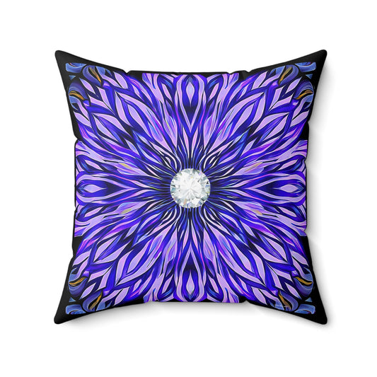 purple abstract sunburst square pillow, decorative pillow, living room pillow, bedroom pillow, throw pillow, pillows,  accent pillow - LOLA VEGAS ART
