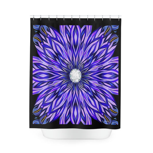 purple abstract sunburst shower curtain, home accessories, bathroom dcor, bathroom, home dcor, housewarming gift, shower room decor - LOLA VEGAS ART