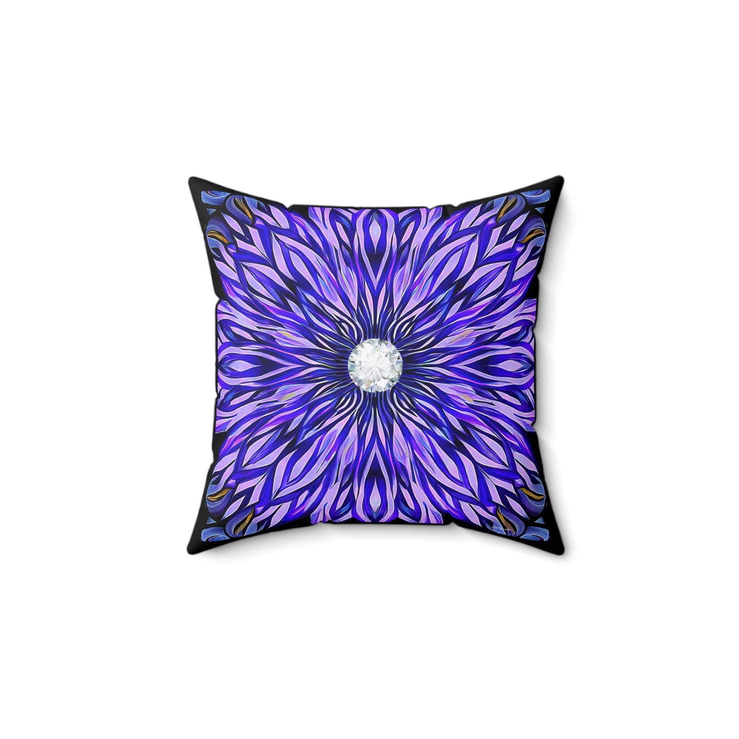 purple abstract sunburst square pillow, decorative pillow, living room pillow, bedroom pillow, throw pillow, pillows,  accent pillow - LOLA VEGAS ART