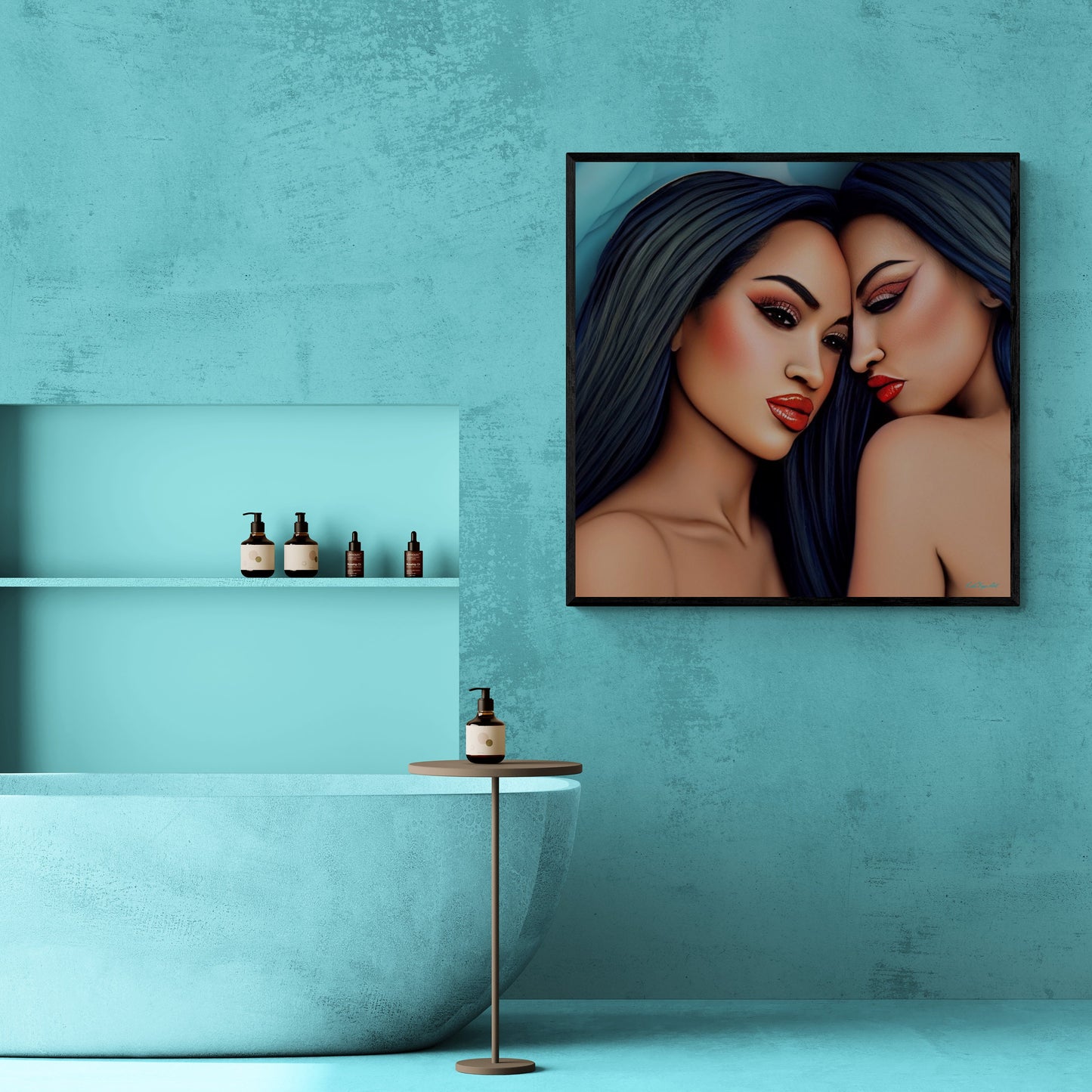 bliss, asian women,framed canvas wall art,wall art decor, wall art woman, women all decor, romantic, beauty - LOLA VEGAS ART
