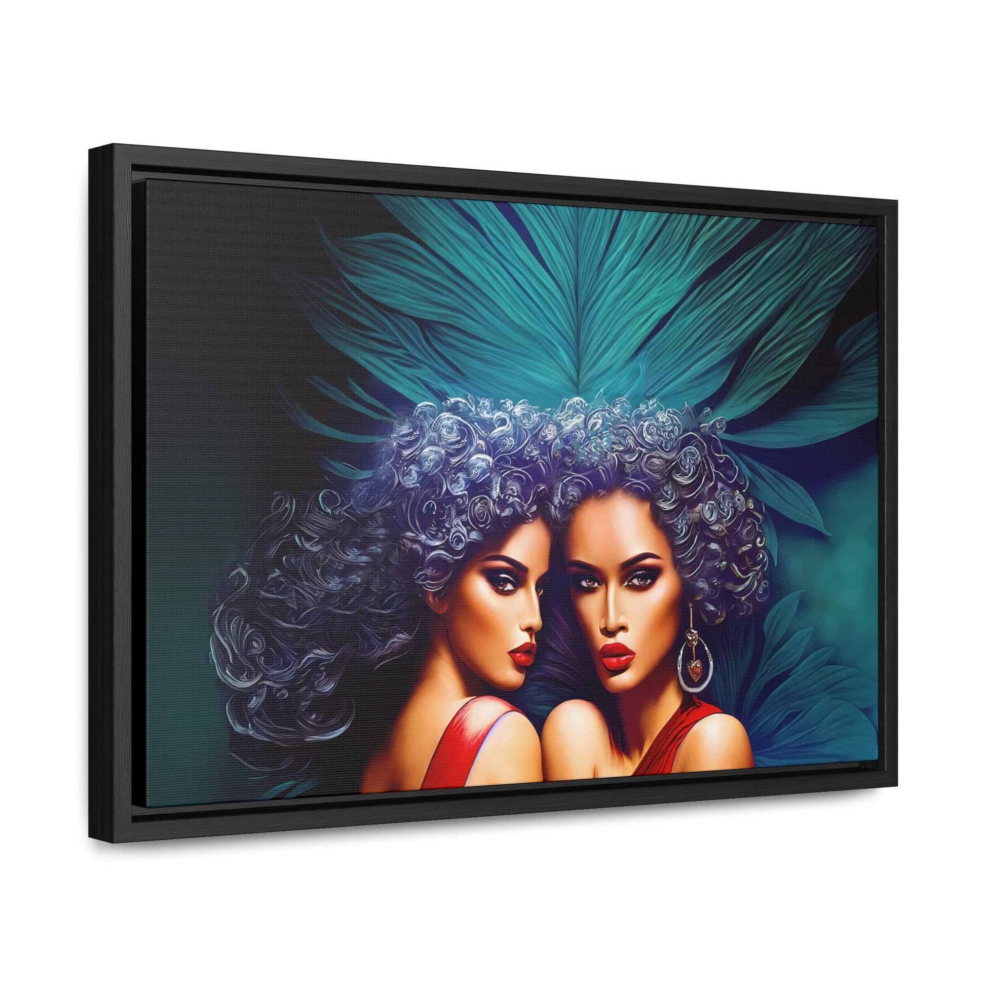 art deco ,framed canvas wall art,wall art decor, retro, romantic wall art, feminine, wall art women - LOLA VEGAS ART