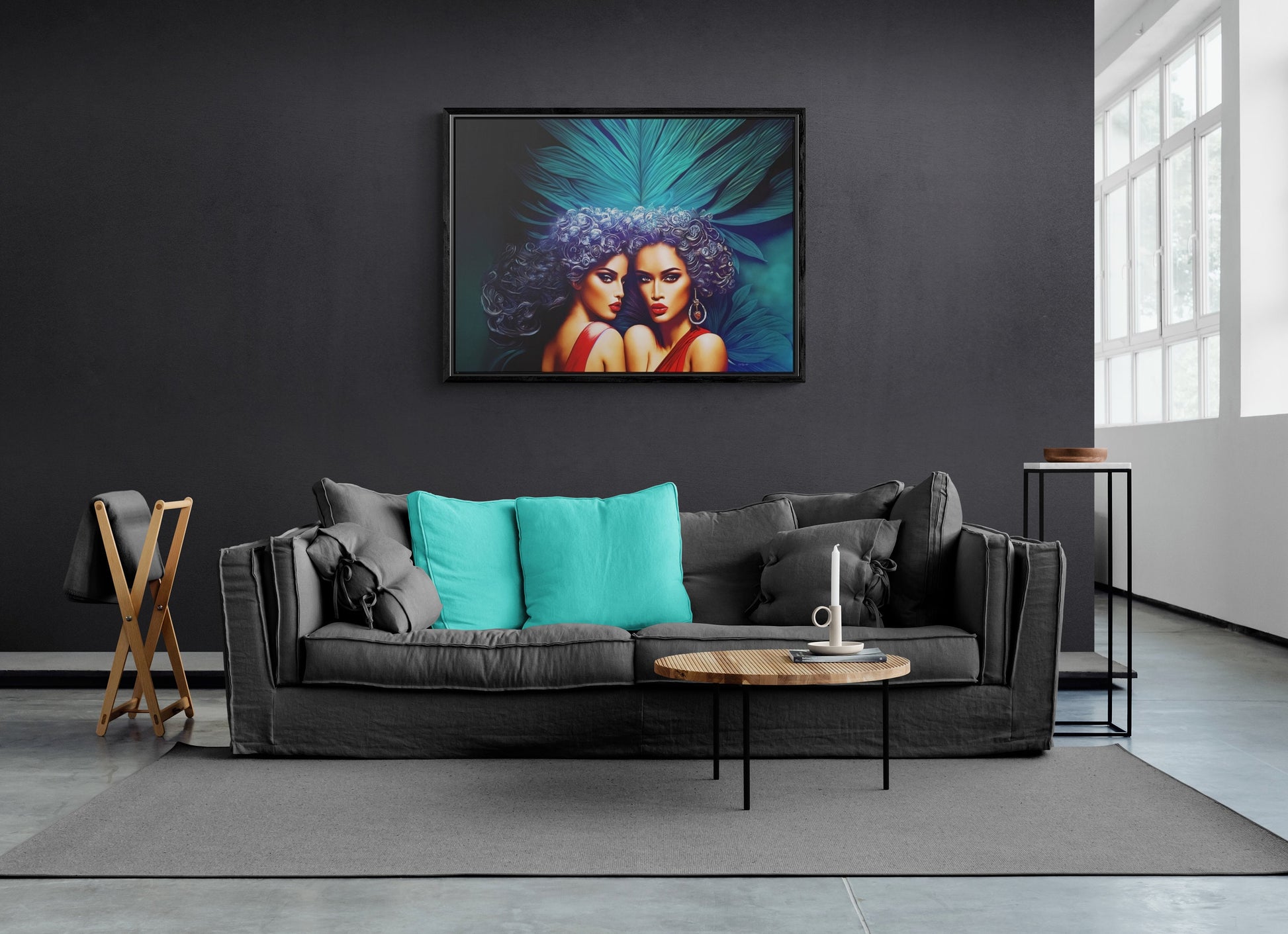 art deco ,framed canvas wall art,wall art decor, retro, romantic wall art, feminine, wall art women - LOLA VEGAS ART