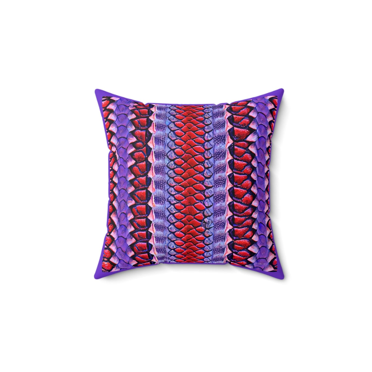 red and purple python snake print pillow, decorative pillow, living room pillow, bedroom pillow, throw pillow, accent pillow, animal pillow - LOLA VEGAS ART