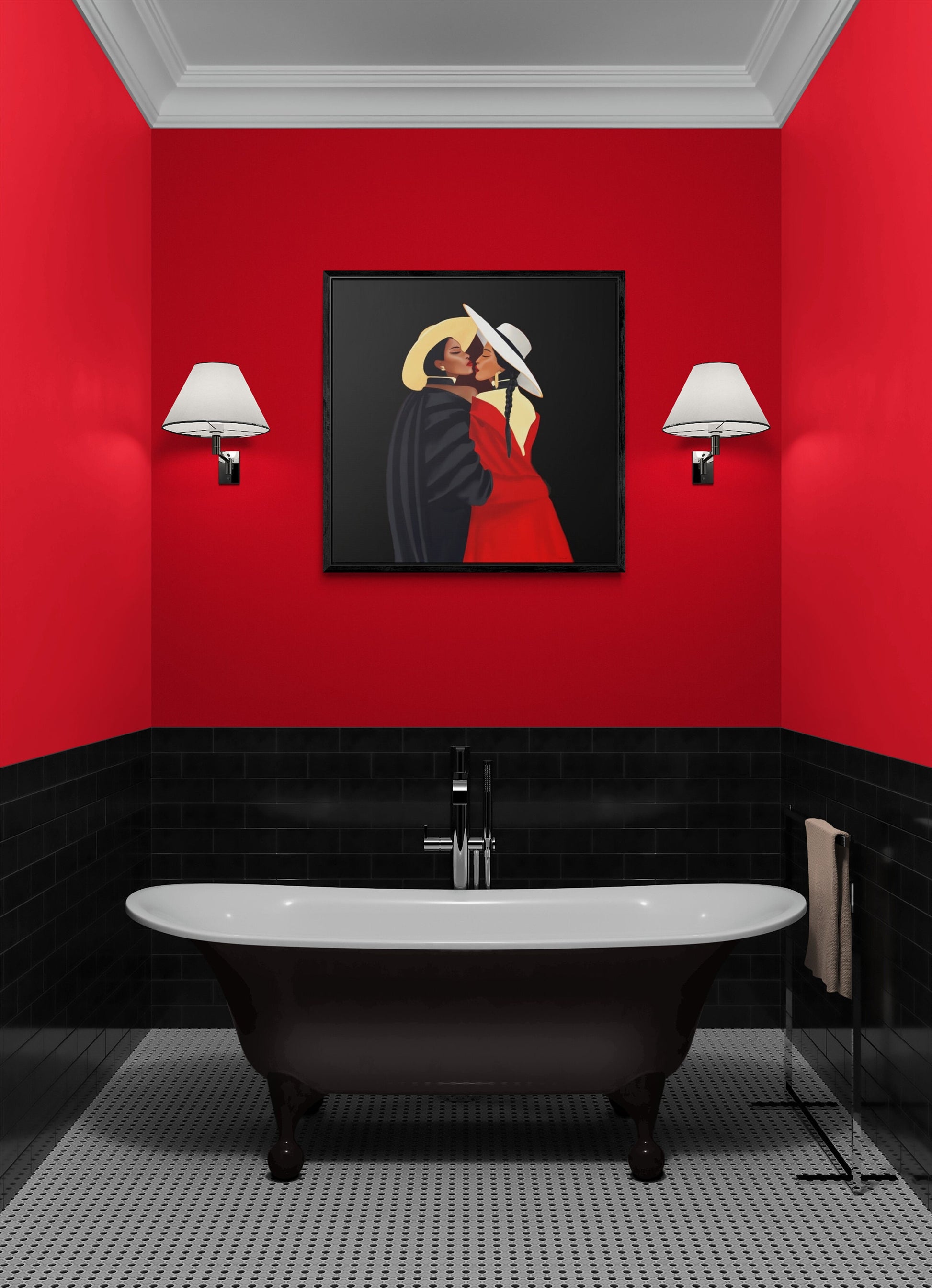 black women, framed canvas wall art , wall art decor, black woman print, black girl magic, african american - LOLA VEGAS ART