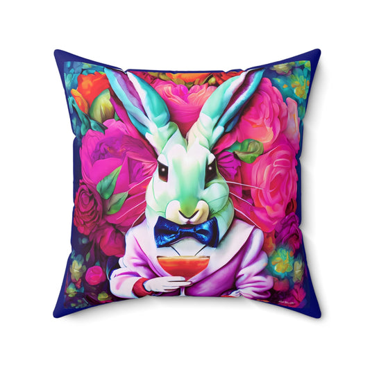 down the rabbit hole square pillow, decorative pillow, living room pillow, bedroom pillow, throw pillow, decorative pillows, accent pillow - LOLA VEGAS ART