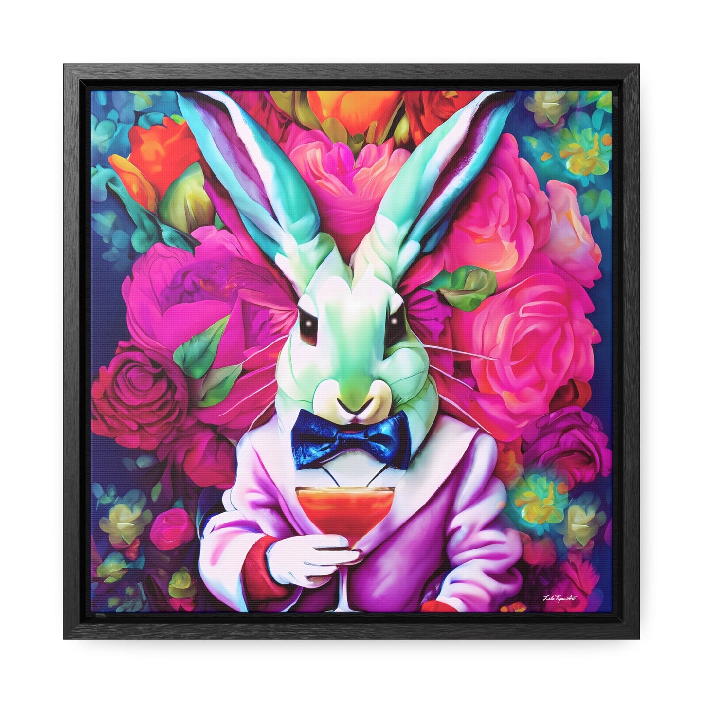 down the rabbit hole framed canvas wall art, wall art framed, wall art canvas with frame, wall art living room framed, colorful wall art - LOLA VEGAS ART