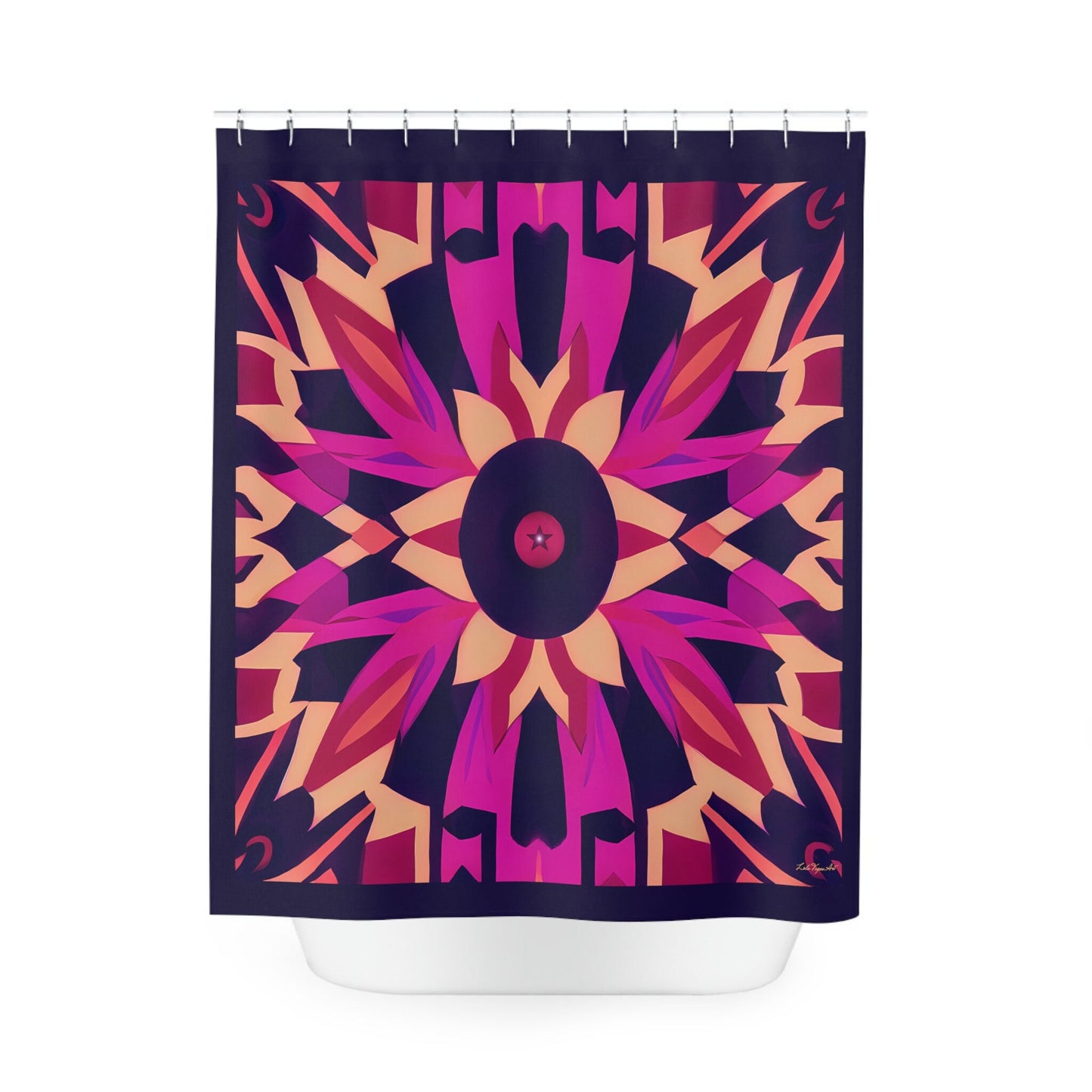fuchsia and dark purple abstract tribal shower curtain, home accessories, bathroom dcor,home dcor, housewarming gift, shower room decor - LOLA VEGAS ART