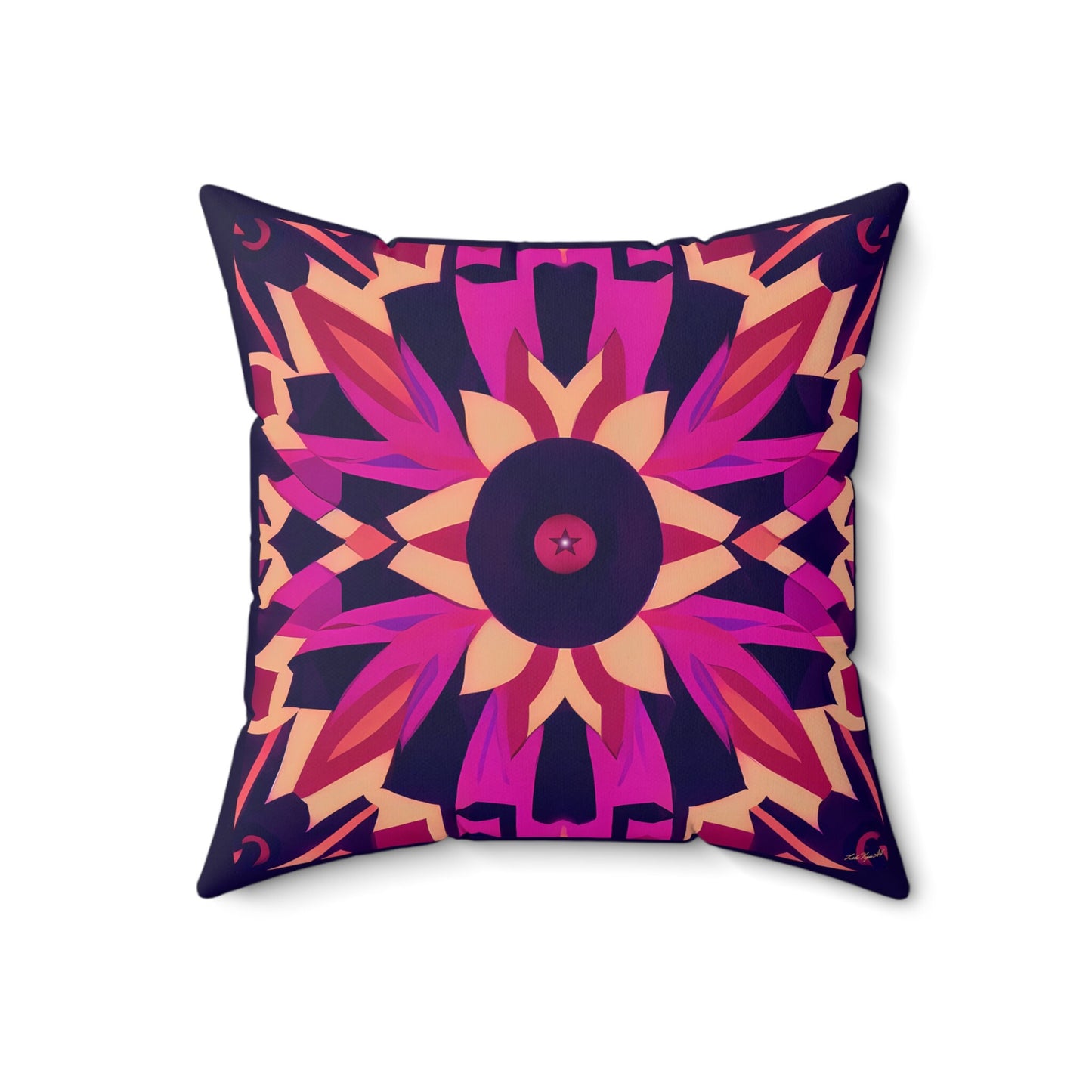 fuchsia dark purple abstract tribal square pillow, decorative pillow, living room pillow, bedroom pillow, decorative pillows, accent pillow - LOLA VEGAS ART