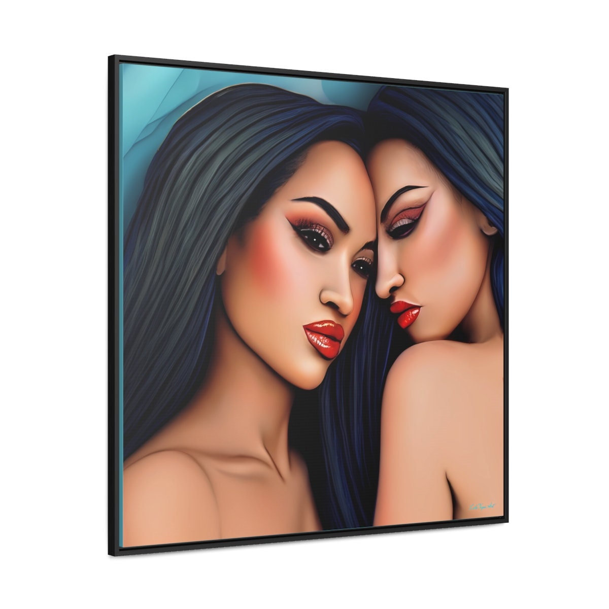 bliss, asian women,framed canvas wall art,wall art decor, wall art woman, women all decor, romantic, beauty - LOLA VEGAS ART