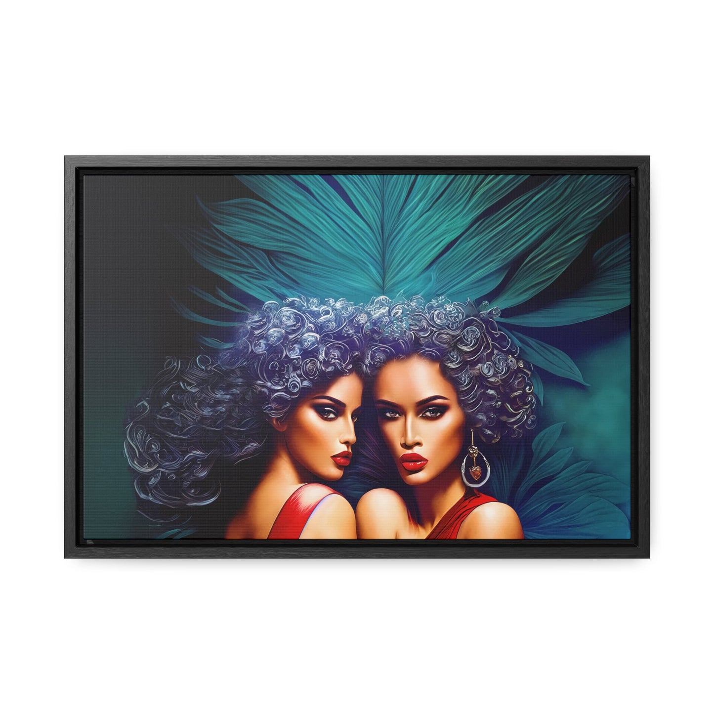 art deco ,framed canvas wall art,wall art decor, retro, romantic wall art, feminine, wall art women - LOLA VEGAS ART