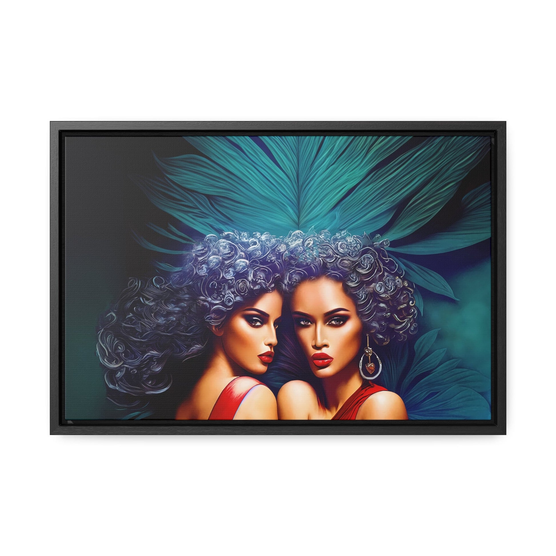 art deco ,framed canvas wall art,wall art decor, retro, romantic wall art, feminine, wall art women - LOLA VEGAS ART