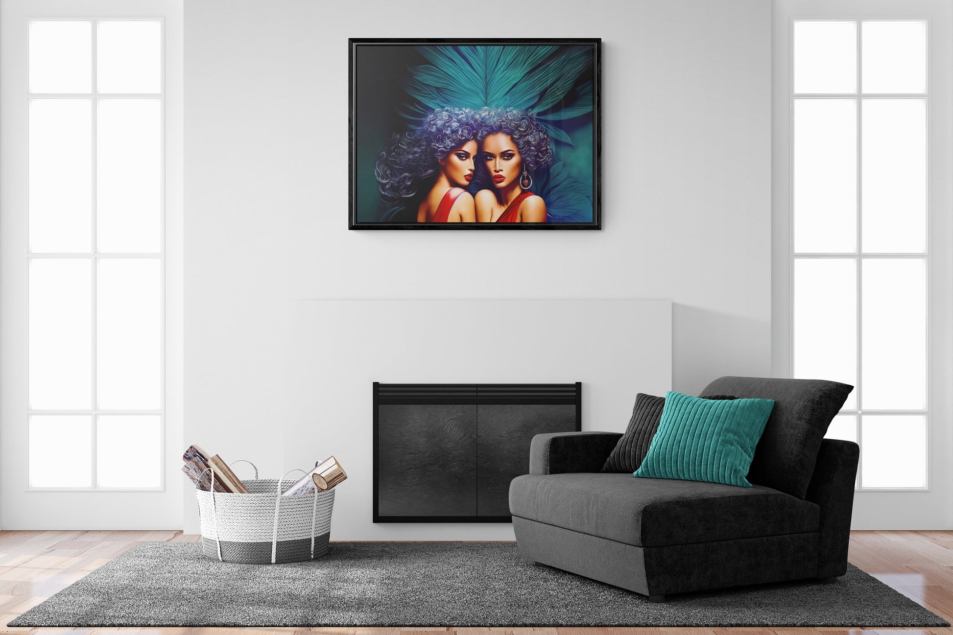 art deco ,framed canvas wall art,wall art decor, retro, romantic wall art, feminine, wall art women - LOLA VEGAS ART