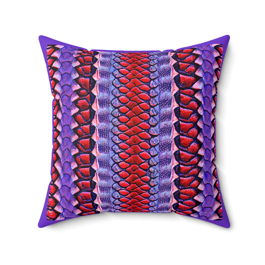 red and purple python snake print pillow, decorative pillow, living room pillow, bedroom pillow, throw pillow, accent pillow, animal pillow - LOLA VEGAS ART