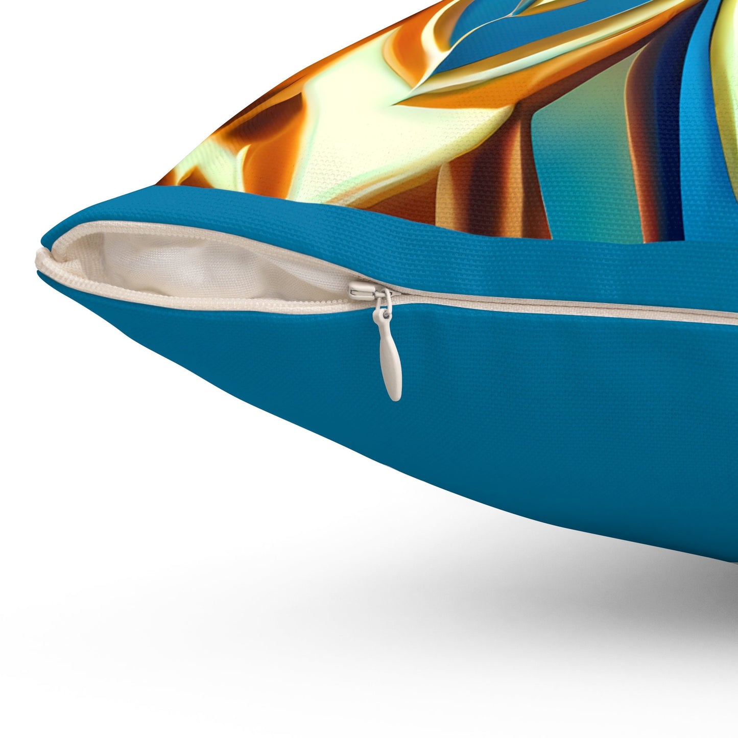 blue, creme and carmel square pillow, decorative pillow, living room pillow, bedroom pillow, throw pillow, decorative pillows, accent pillow - LOLA VEGAS ART