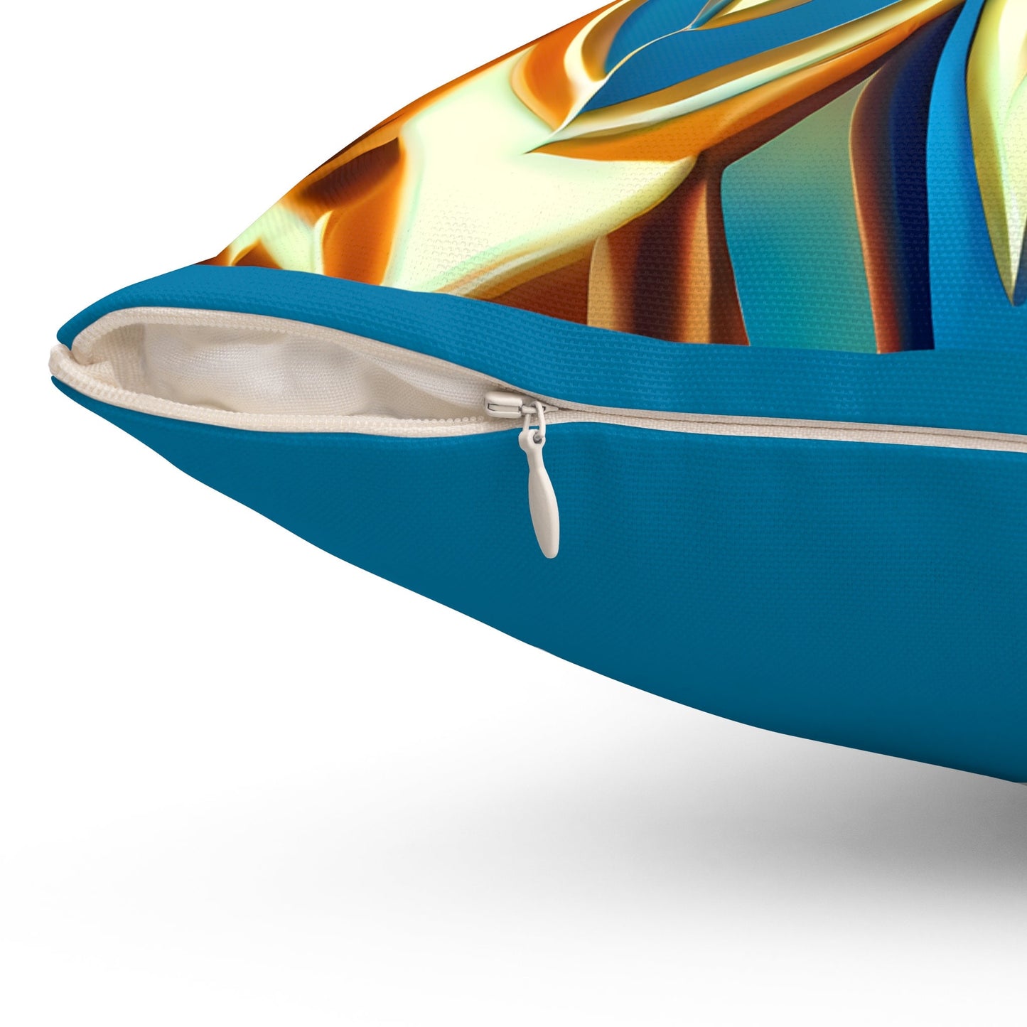 blue, creme and carmel square pillow, decorative pillow, living room pillow, bedroom pillow, throw pillow, decorative pillows, accent pillow - LOLA VEGAS ART