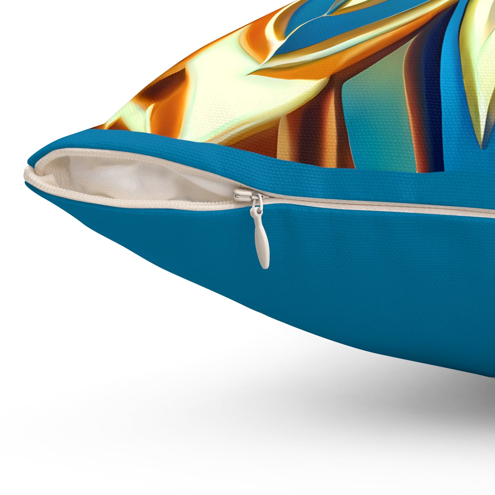 blue, creme and carmel square pillow, decorative pillow, living room pillow, bedroom pillow, throw pillow, decorative pillows, accent pillow - LOLA VEGAS ART