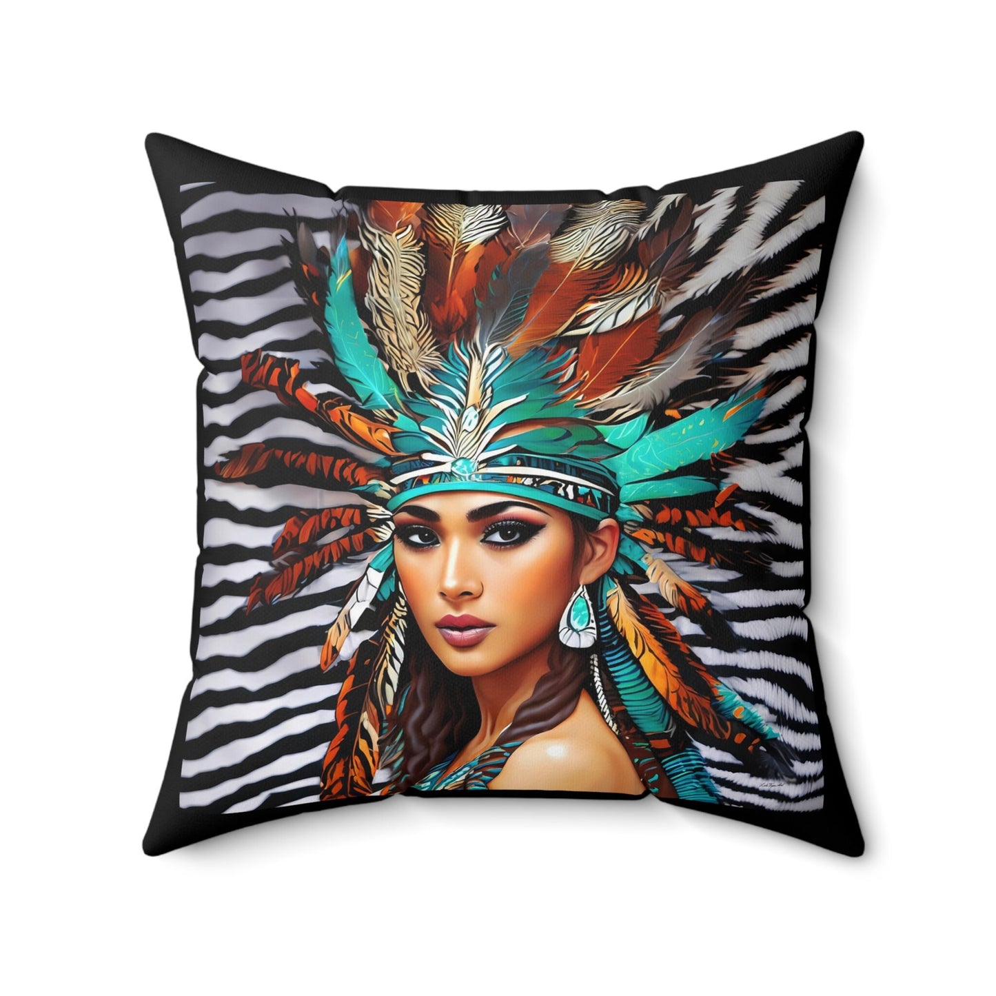 beautiful woman square pillow, decorative pillow, living room pillow, bedroom pillow,decorative pillows, accent pillow - LOLA VEGAS ART