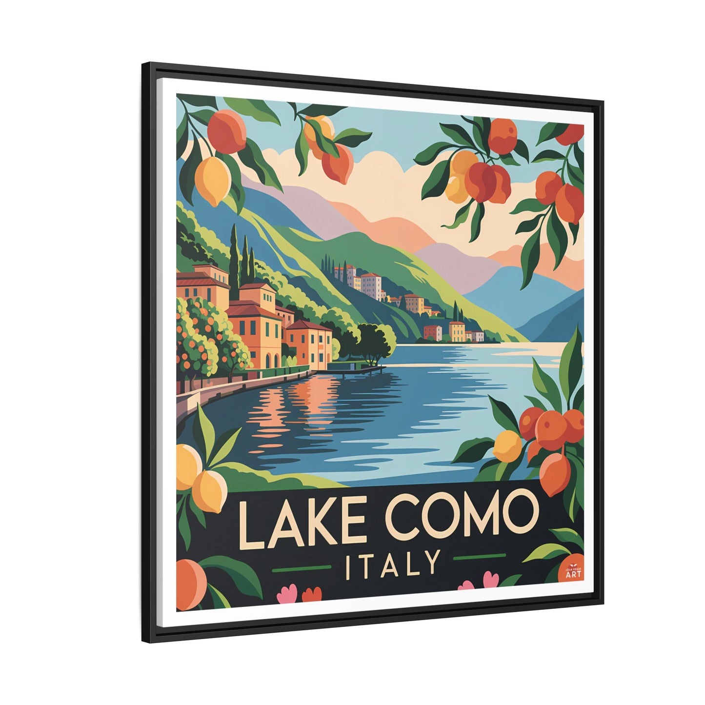 Framed Lake Como Wall Art, Vintage Wall Decor, Italian Landscape Artwork, Home Decor Gift, Travel Nostalgia