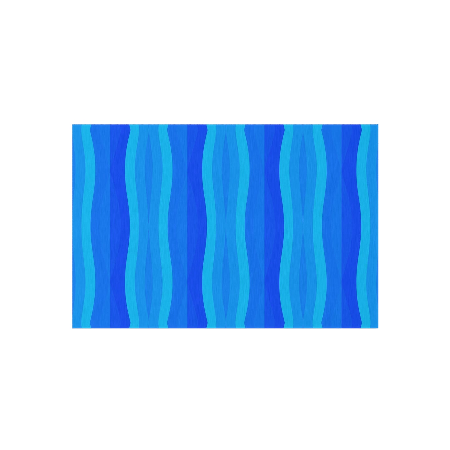 Blue Wave Stripe Outdoor Rug | Coastal Patio Mat