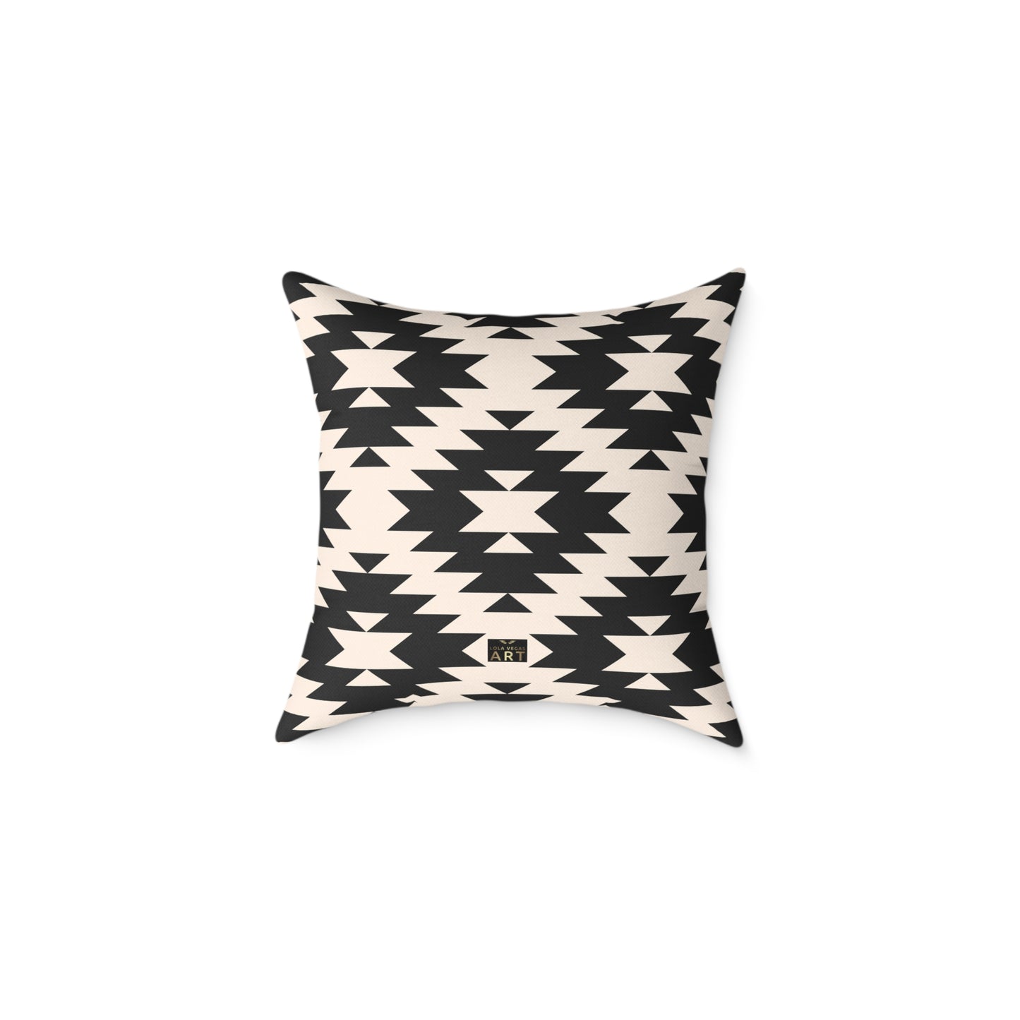 Southwestern Aztec Pattern Pillow | Black and Cream Geometric Throw