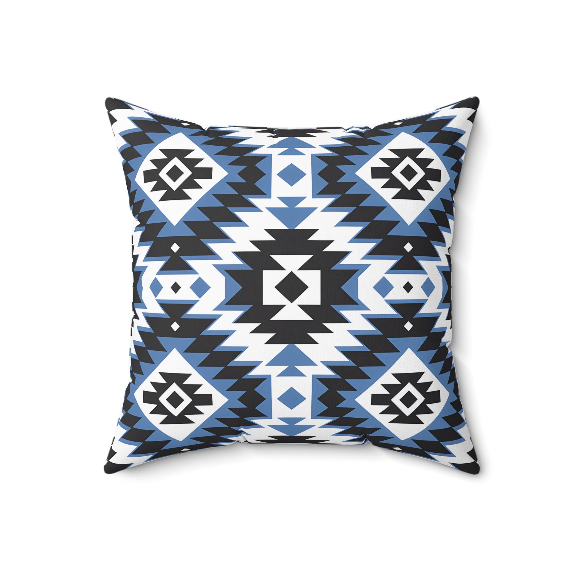 Aztec Pattern Decorative Pillow | Boho Home Decor | Blue Tribal Cushion for Living Room | Cozy Accent Pillow | Gift for Housewarming, - LOLA VEGAS ART