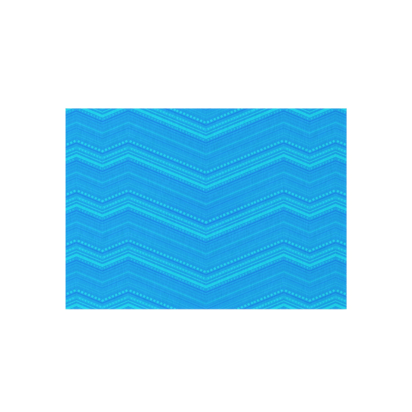 Blue Chevron Pattern Outdoor/Indoor Rug | Weatherproof Patio Mat