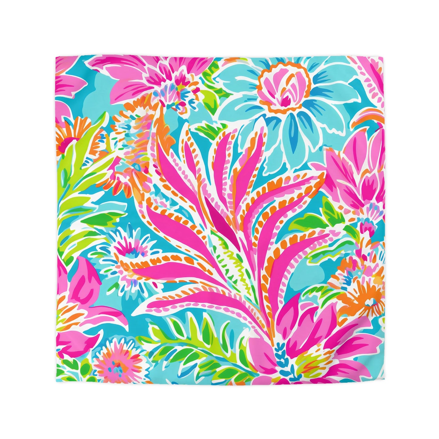 Vibrant Tropical Microfiber Duvet Cover, Colorful Bedding, Summer Home Decor, Gift for Nature Lovers, Floral Bedroom Aesthetic