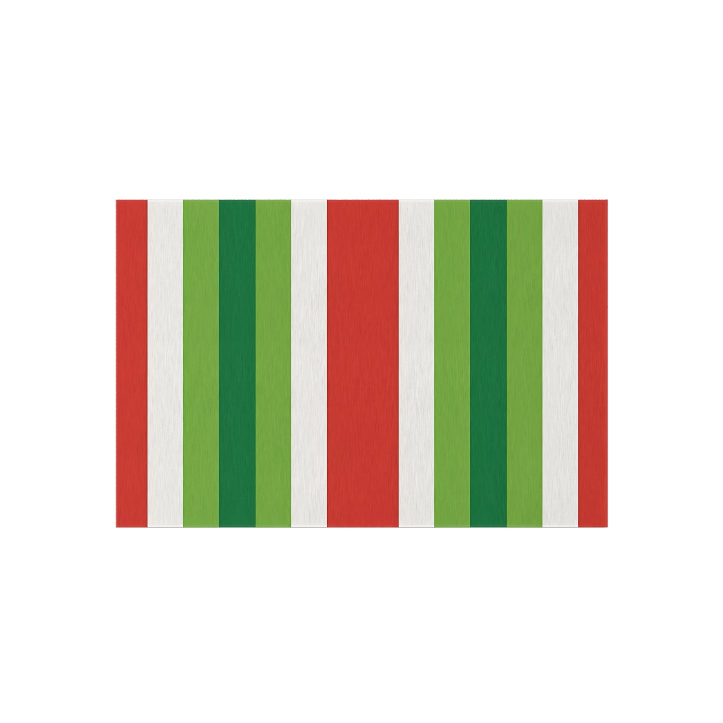 Red White Green Stripe Outdoor Rug | Patio Deck Mat
