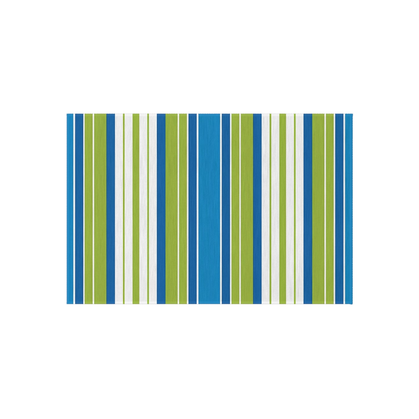 Blue Green Striped Outdoor/Indoor Rug | Patio Mat